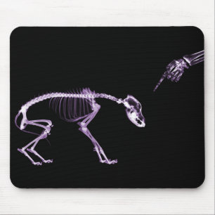 Bad Dog X-ray Skeleton in Purple Mouse Pad