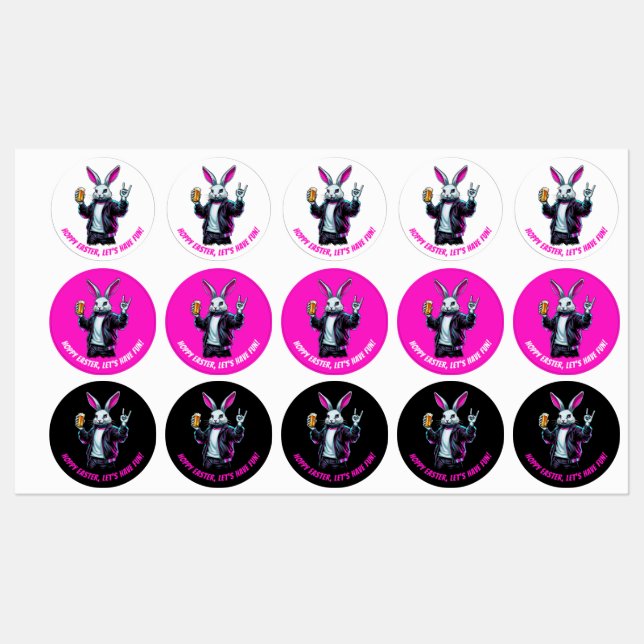 Bad Easter Bunny! Hoppy Easter, Let’s Have Fun! Labels (Sheet)