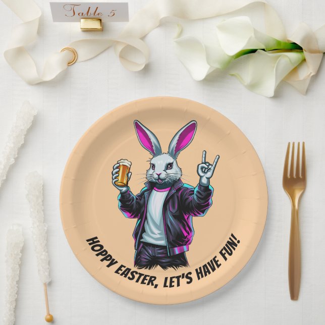 Bad Easter Bunny! Hoppy Easter, Let’s Have Fun! Paper Plates (Wedding)