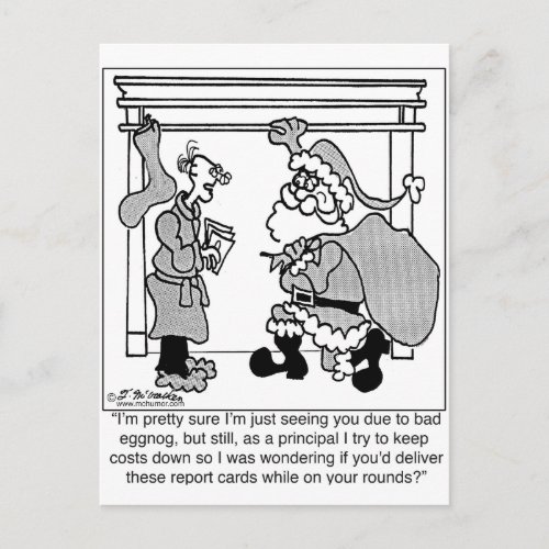 Bad Egg Nog Leads to Santa Sighting Holiday Postcard