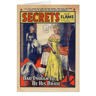 'Bad enough to be his bride' vintage romance card