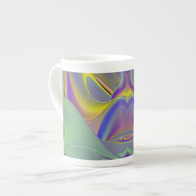 Bad Face , Abstract 3D Rainbow Art Espresso Cup (Front Left)