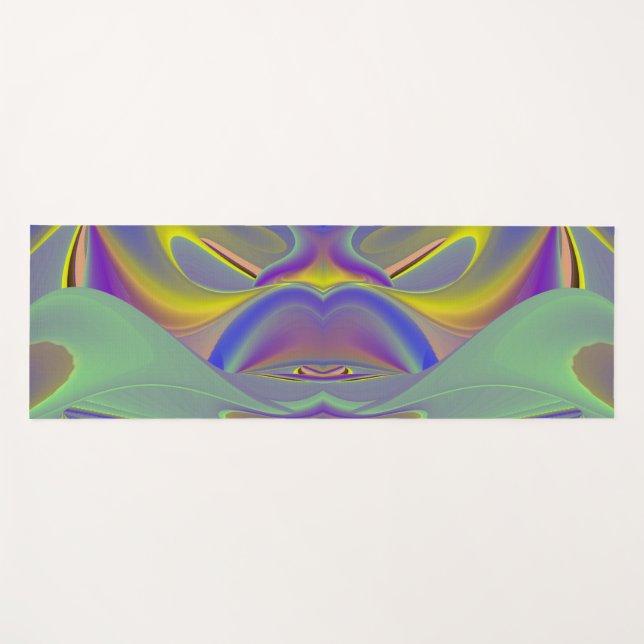 Bad Face , Abstract 3D Rainbow Art Yoga Mat (Front (Horizontal))