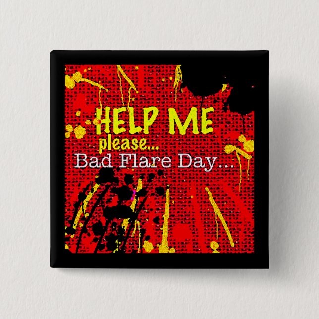 bad flare day red button/badge/pin button (Front)