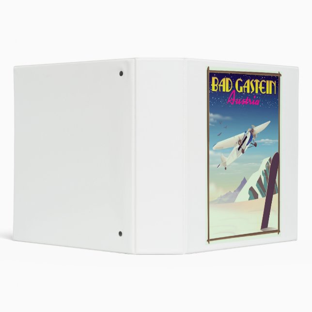 Bad Gastein Austria Snowboarding poster 3 Ring Binder (Background)