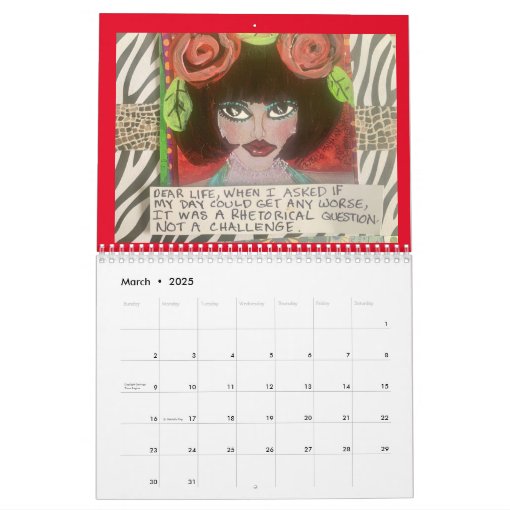Bad girl art calendar Zazzle