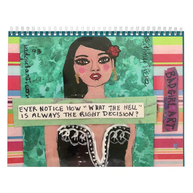 Bad girl art calendar Zazzle