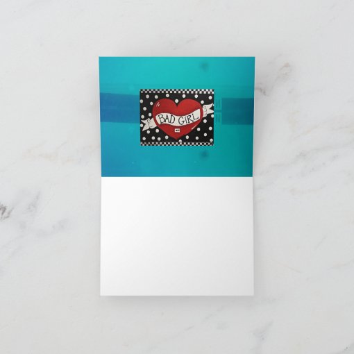 BAD GIRL ART MERMAID NOTECARD Zazzle