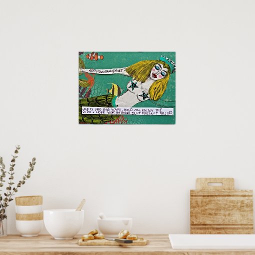 BAD GIRL ART MERMAID POSTER. POSTER Zazzle
