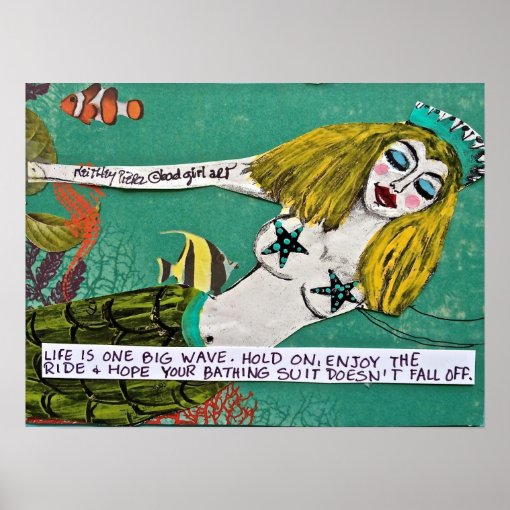 BAD GIRL ART MERMAID POSTER. POSTER Zazzle