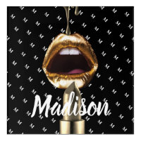 Bad Girl Beauty Gold Lips Girl Custom Personalized