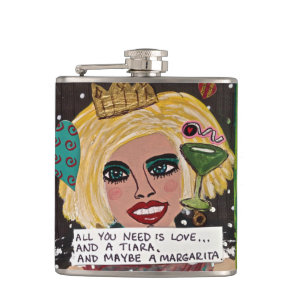 BAD GIRL FLASK-ALL YOU NEED IS LOVE AND A TIARA FLASK