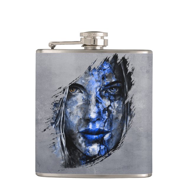 Bad Girl rustic Gray Flask (Front)
