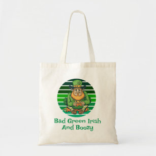 Bad Green Irish And Boozy Patricks Day Gaming  Tote Bag