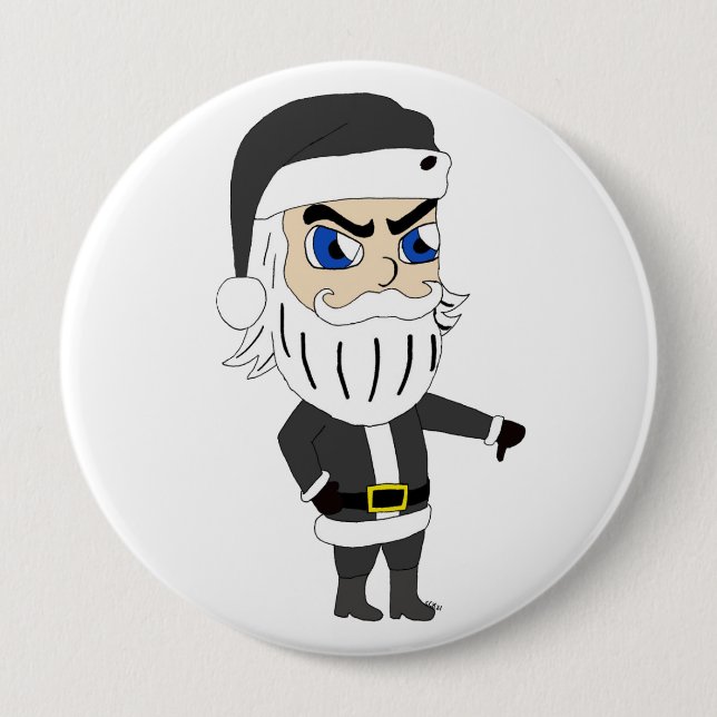 bad guy santa claus button (Front)