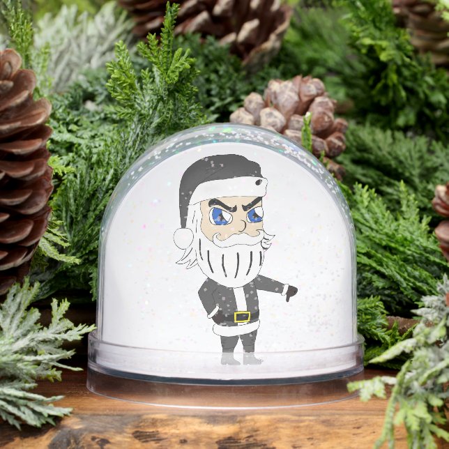 bad guy santa claus   ceramic ornament snow globe (Winter)