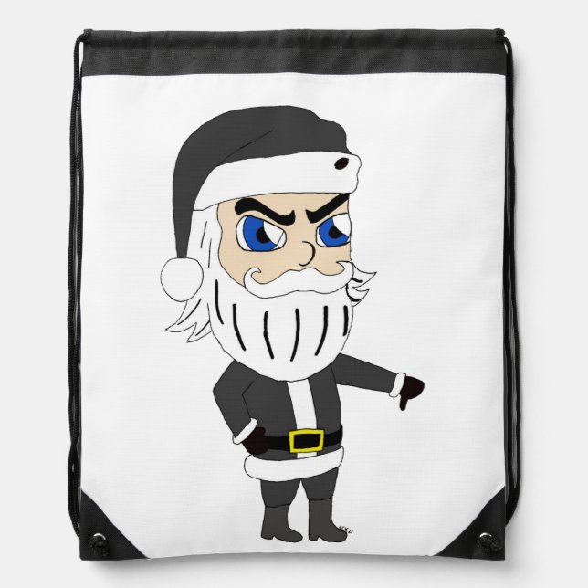 bad guy santa claus drawstring bag (Front)