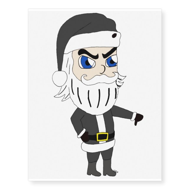 bad guy santa claus temporary tattoos (Front)