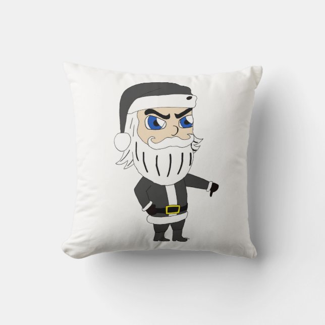 bad guy santa claus throw pillow (Front)