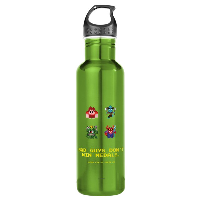Bad Guys Don't Win Medals Water Bottle (Front)