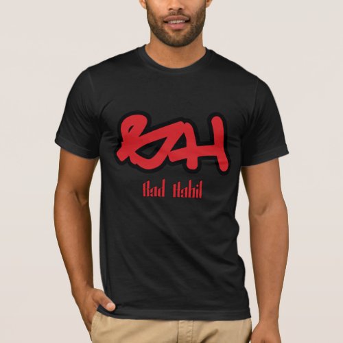 Bad Habit Logo Red_black T_Shirt