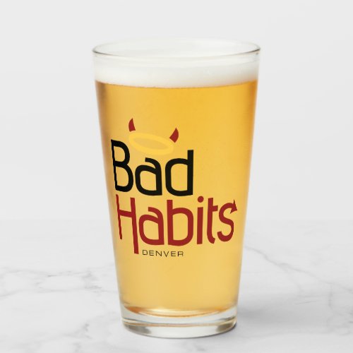 Bad Habits Denver Classic Pint Glass Color
