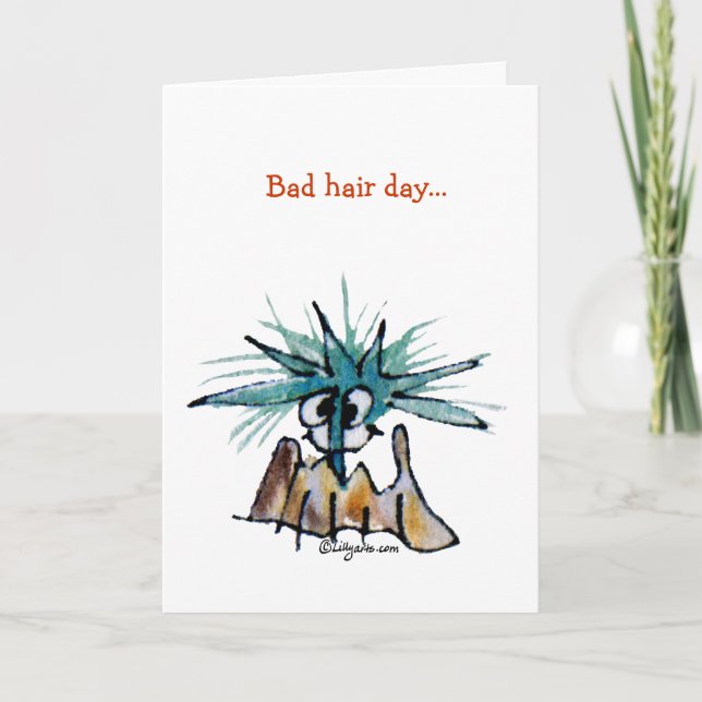 Bad Hair Day Barnacle Hair Stylist Cartoon Holiday Card (Front)
