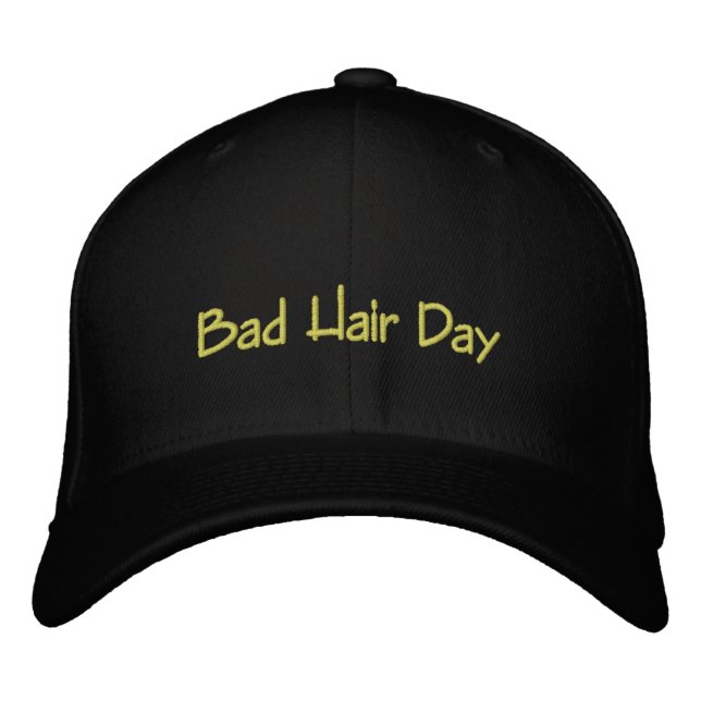 Bad Hair Day Embroidered Baseball Hat (Front)