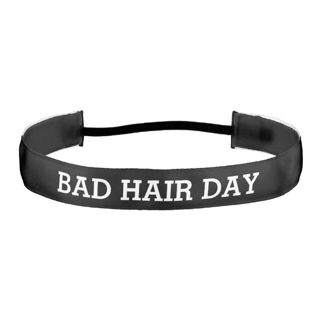 Bad Hair Day Funny Athletic Headband (Front)