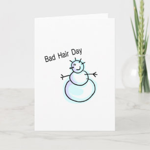 Bad Hair Day Snowman Holiday Card