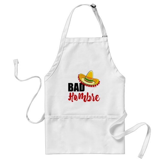 Bad Hombre Colorful Sombrero Adult Apron (Front)