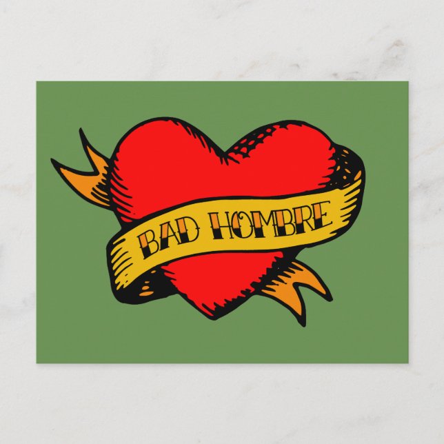 Bad Hombre Tattoo Postcard (Front)