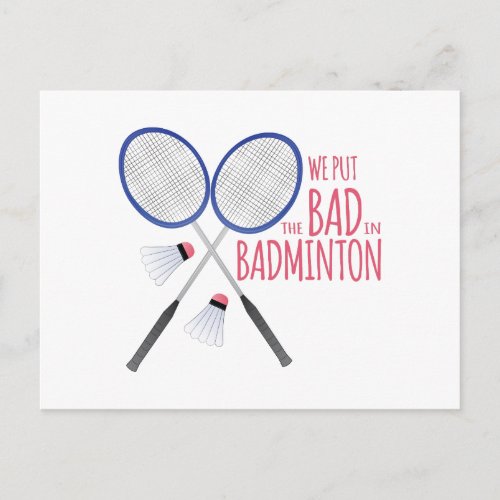 Bad In Badminton Postcard