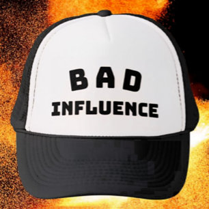 BAD Influence Black Typography Trucker Hat