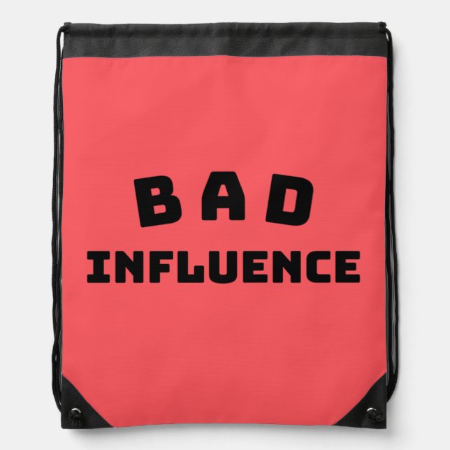 BAD Influence Drawstring Backpack – Bold & Sassy (Front)
