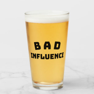 BAD Influence Pint Glass – Bold Black Typography