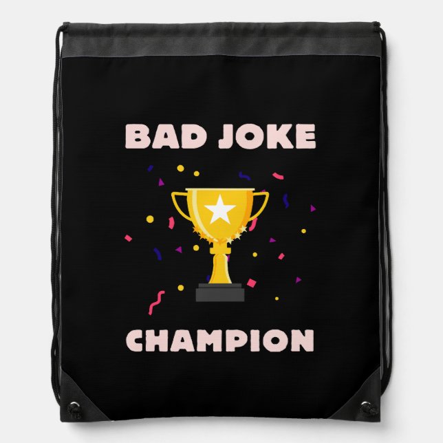 Bad Joke Champion Drawstring Bag (Front)