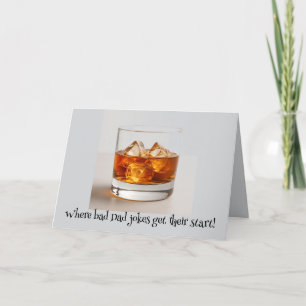 “Bad Jokes Served Neat” Father's Day Letterpress Thank You Card