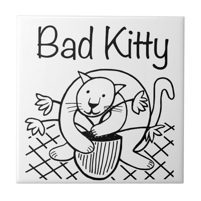 Bad Kitty 2 Ceramic Tile (Front)