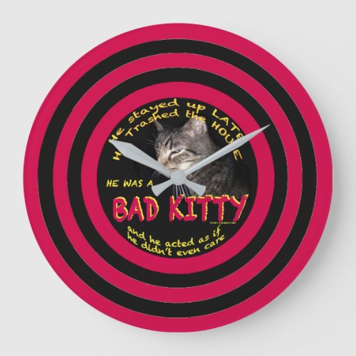 Bad Kitty Acrylic Wall Clock