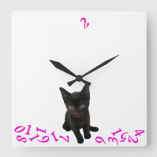 Bad Kitty WALL CLOCKPINK Square Wall Clock