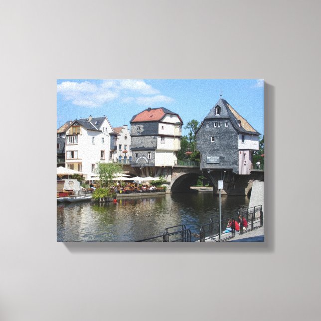 Bad Kreuznach, Germany Bridge Houses Canvas Print (Front)