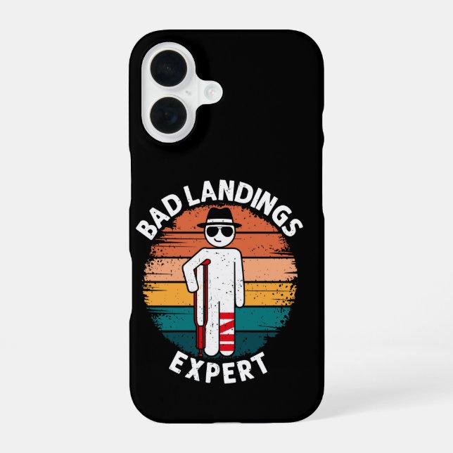 Bad Landing Expert Broken Leg Bone Injury Recovery iPhone Case (Back)