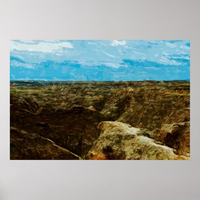 Bad Lands National Park South Dakota Abstract Poster (Front)
