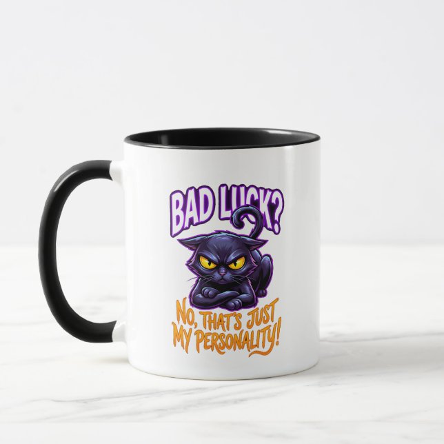 Bad Luck Black Cat Personality Funny Sarcastic Mug (Left)