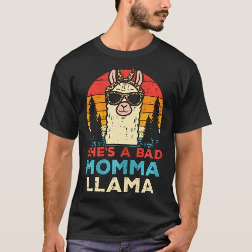 Bad Momma Llama Alpaca Mothers Day Mom Mama Women T_Shirt