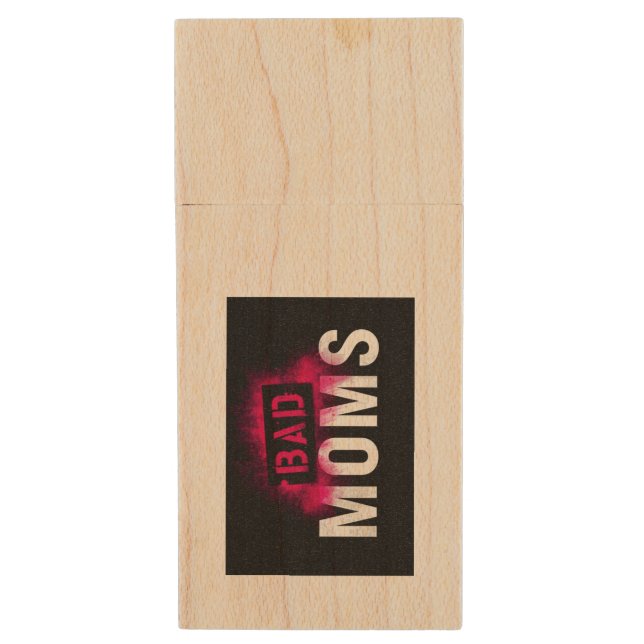 BAD MOMS Wood Flash Drive (Front Vertical)
