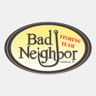 Bad Neighbor Oval Black Yellow Sticker