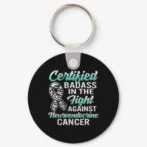 Bad Neuroendocrine Cancer Awareness Net Zebra Ribb Keychain