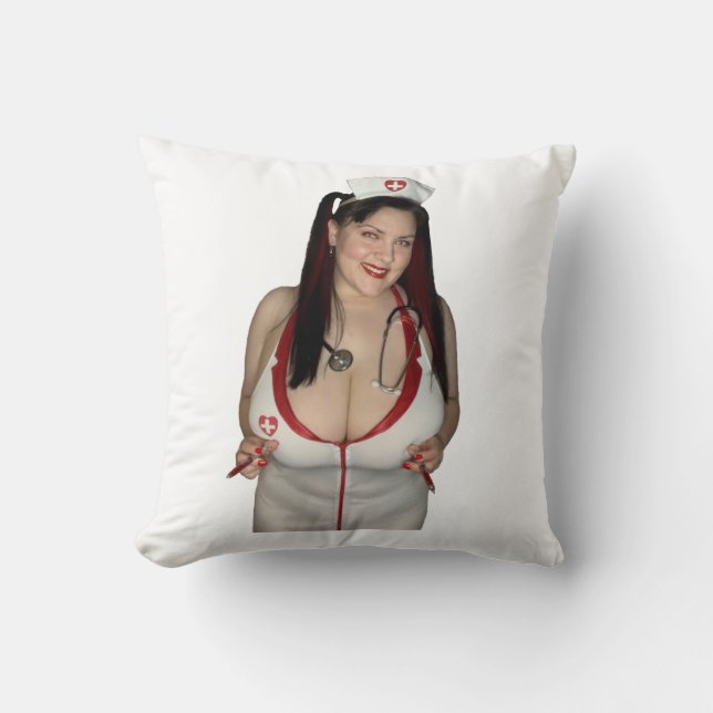 Bad nurse two sided throw pillow (Front)